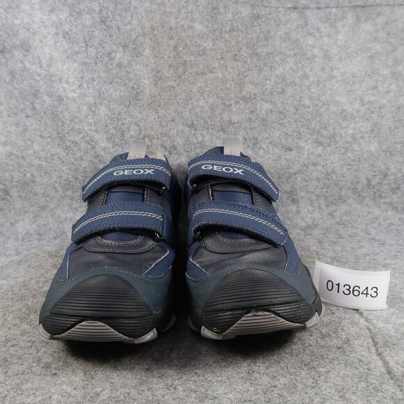 Geox Shoes Big Kids 6 Buller Sneakers Leather Double Strap Casual Athletic Blue - Picture 2 of 14